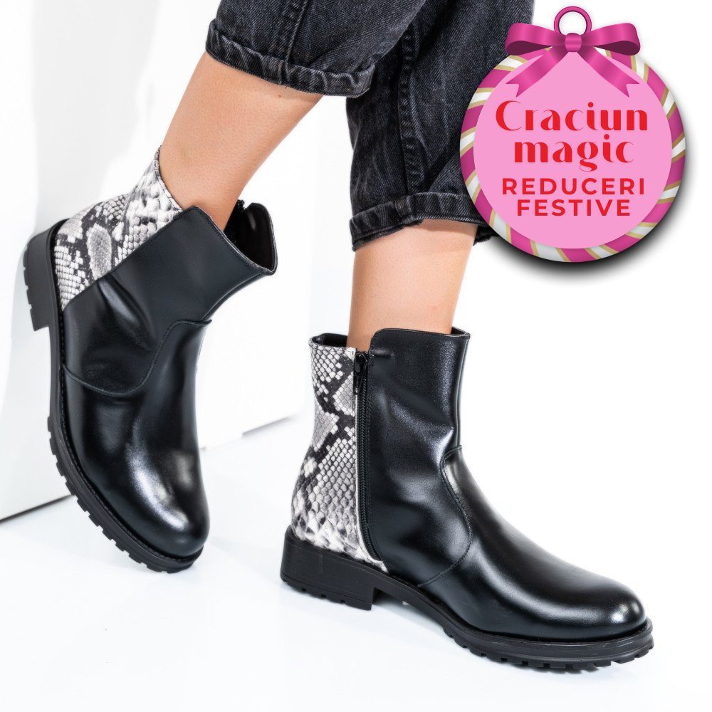 GHETE DAMA PIELE NATURALA NEGRE SNK 0S772LIB