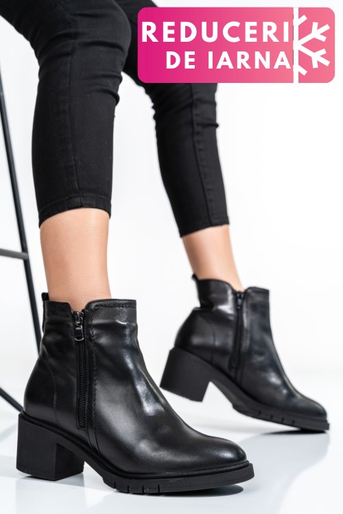Botine femei piele naturala negre 2s7732-026np