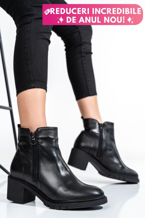 Botine femei piele naturala negre 2s7732-026np