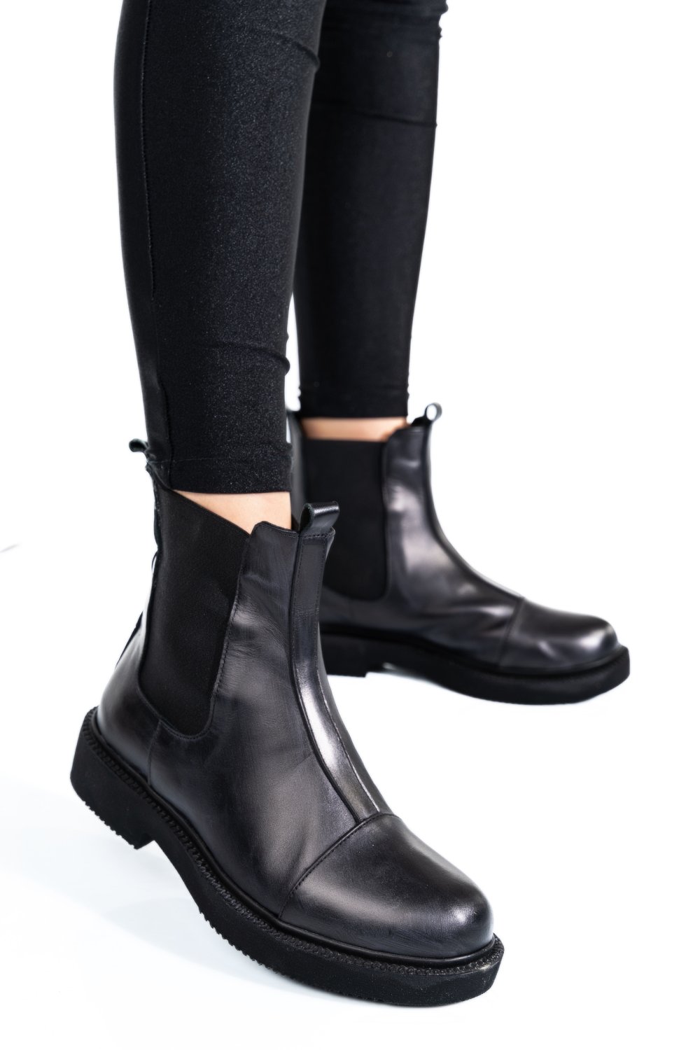 GHETE NEGRE PIELE NATURALA ES77DB002