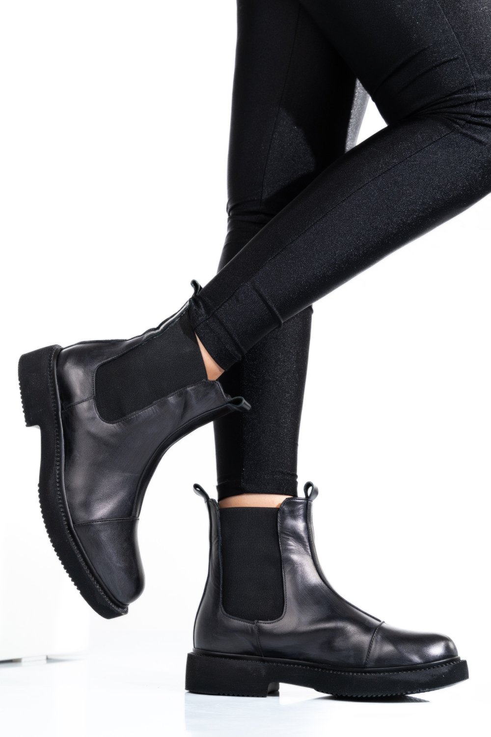 GHETE NEGRE PIELE NATURALA ES77DB002