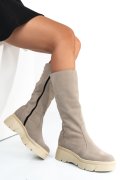 CIZME BEJ PIELE NATURALA INTOARSA 7PC05