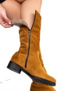 CIZME CAMEL PIELE NATURALA INTOARSA 7PC01-IMB