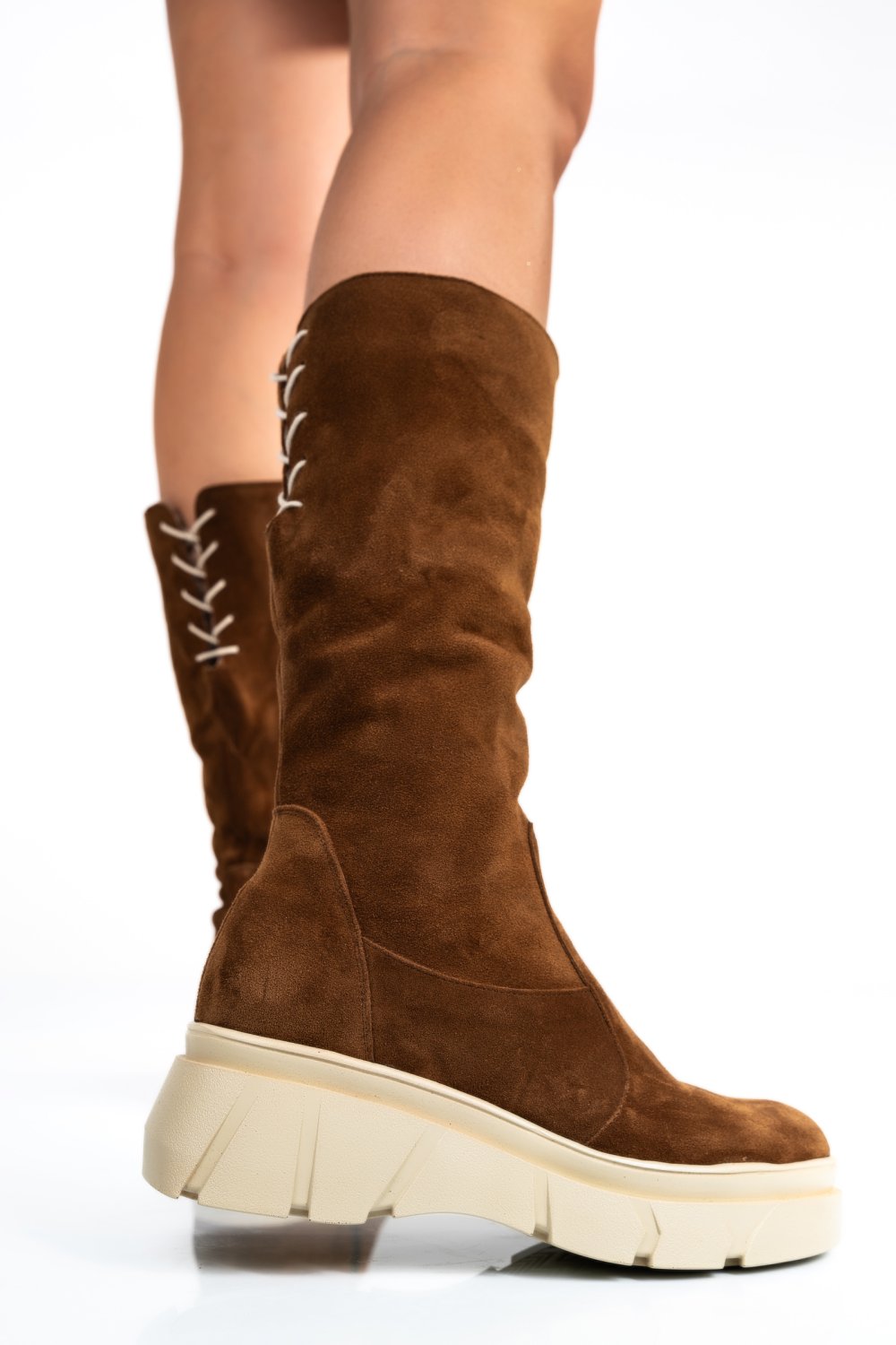 CIZME MARO INCHIS PIELE NATURALA INTOARSA 7PC05