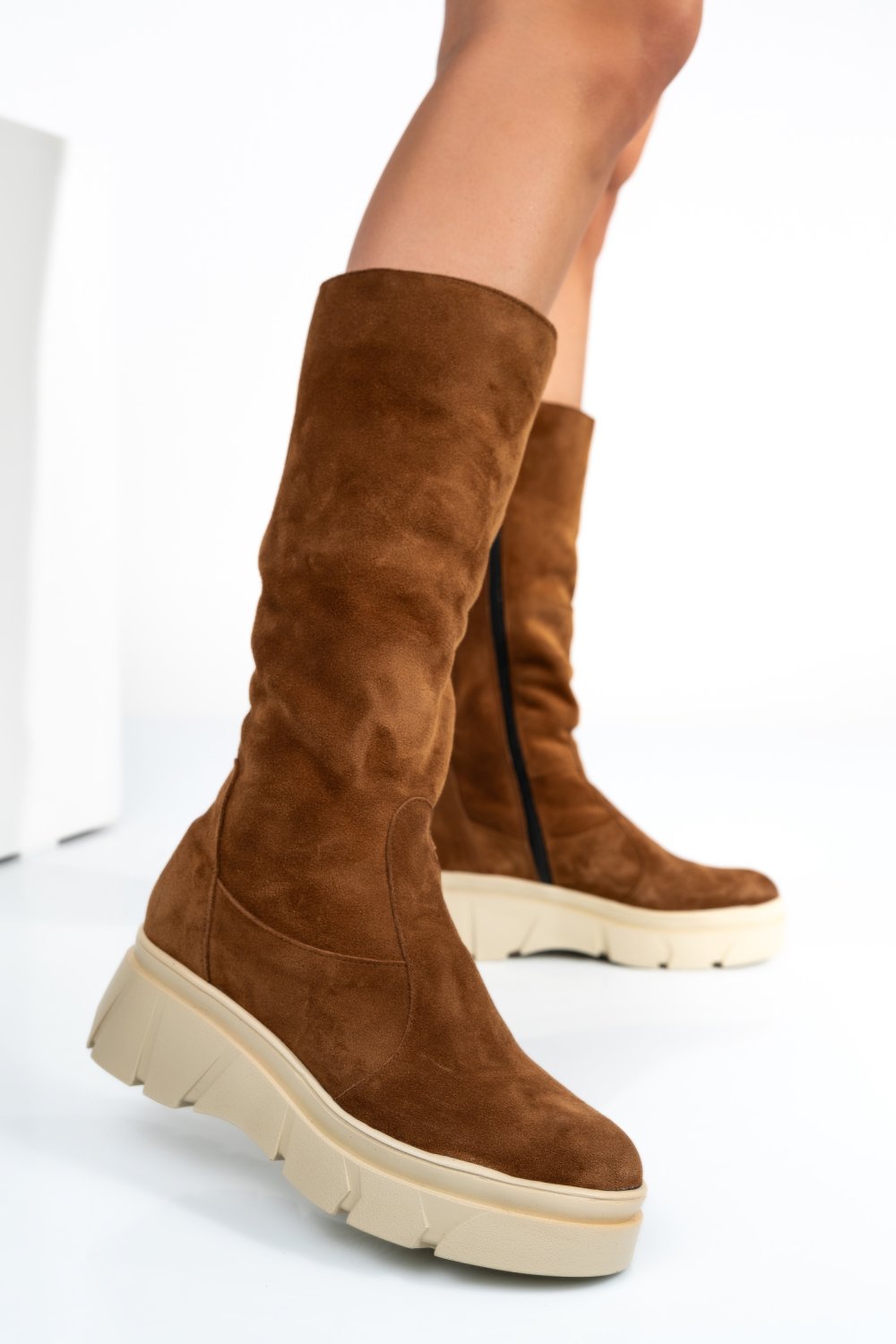 CIZME MARO INCHIS PIELE NATURALA INTOARSA 7PC05