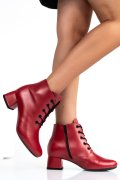BOTINE ROSII PIELE NATURALA 7PC50