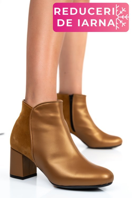 Botine maro piele naturala intoarsa 7s7755