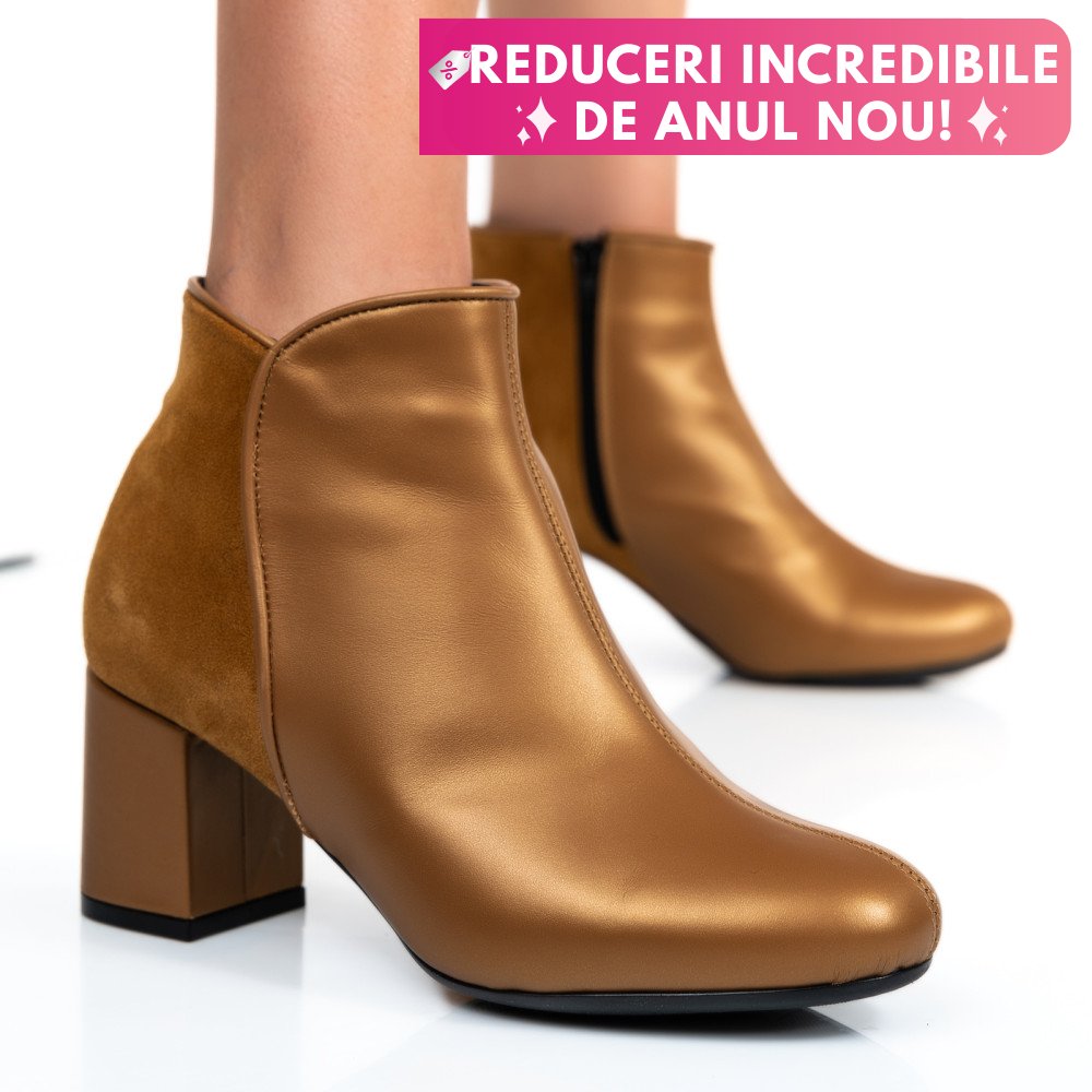 BOTINE MARO PIELE NATURALA INTOARSA 7S7755