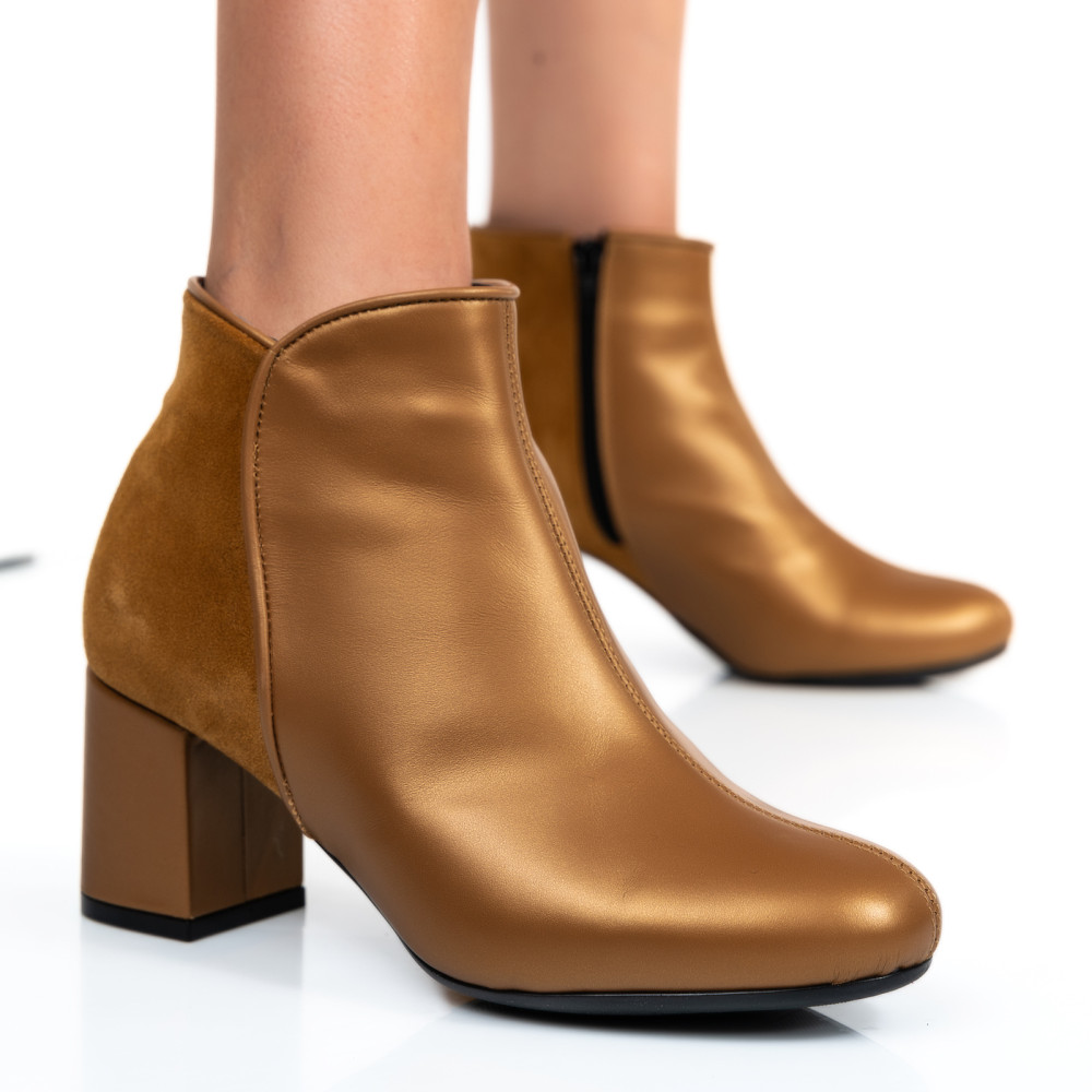 BOTINE MARO PIELE NATURALA INTOARSA 7S7755
