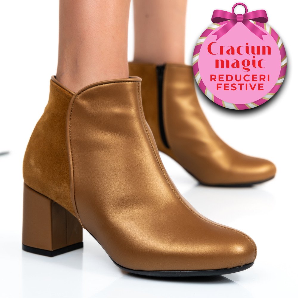 BOTINE MARO PIELE NATURALA INTOARSA 7S7755