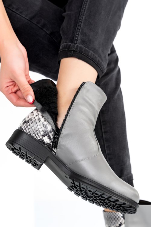 Ghete gri snk piele naturala 0s772lib-b