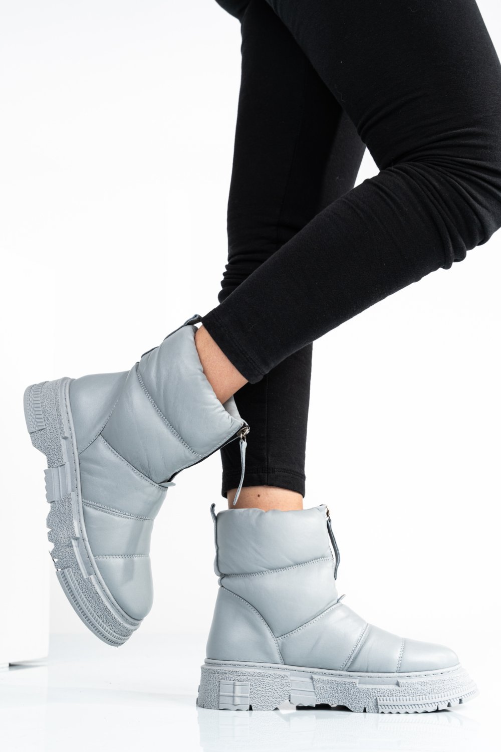 GHETE GRI PIELE NATURALA APCK4005