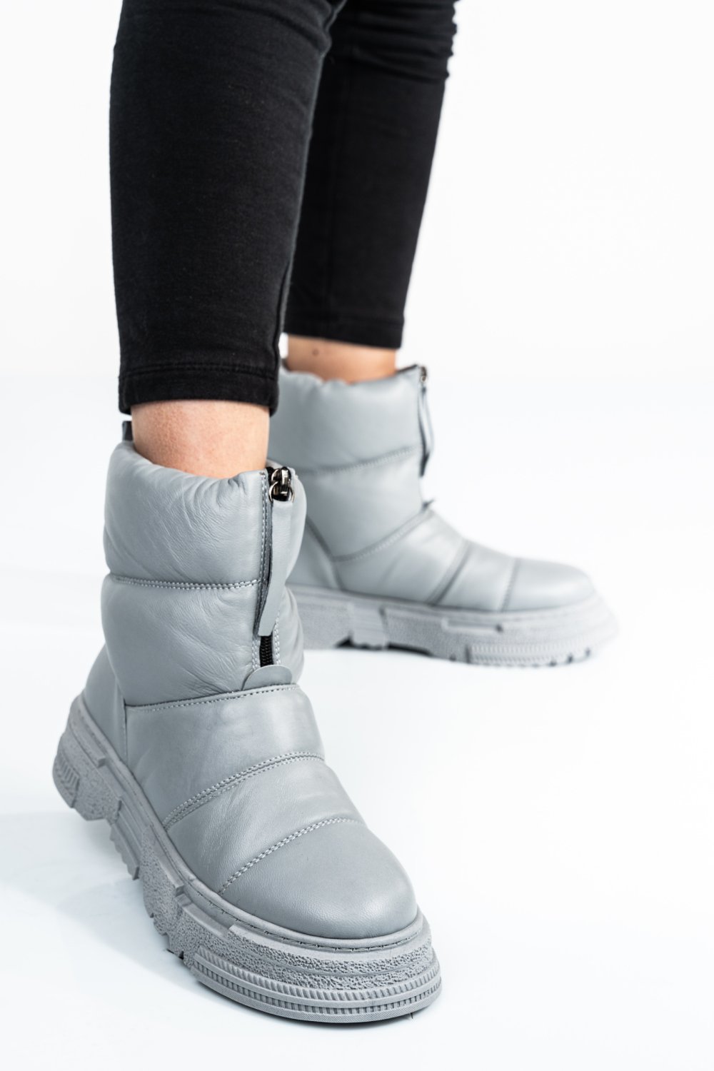 GHETE GRI PIELE NATURALA APCK4005