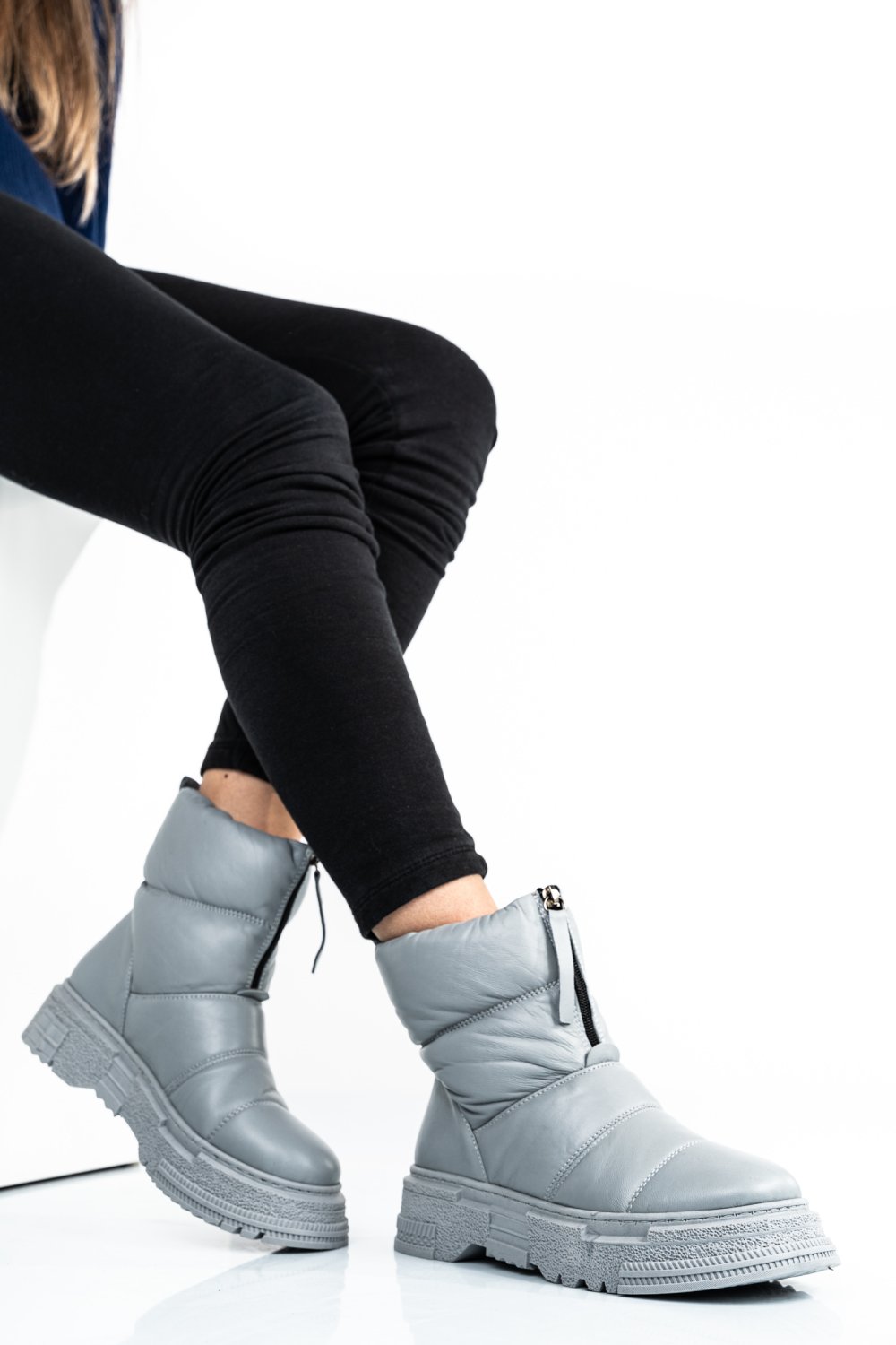GHETE GRI PIELE NATURALA APCK4005