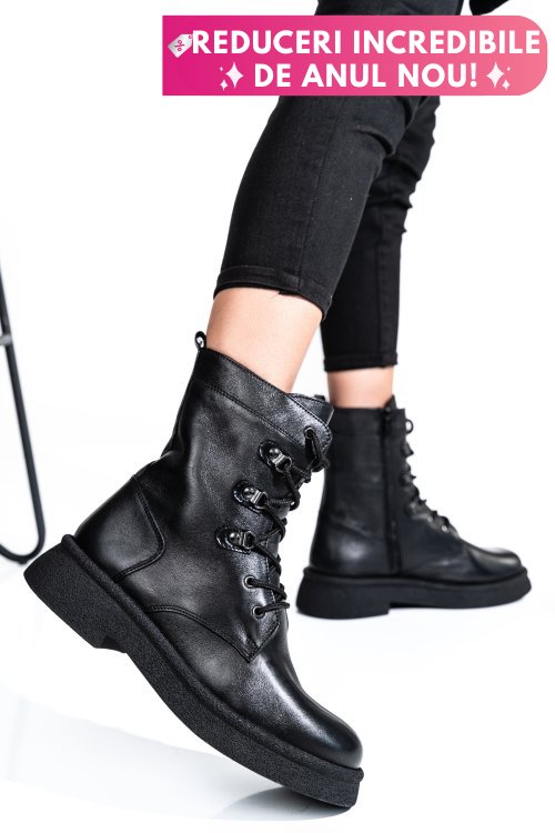 Ghete femei piele naturala negre 2s7732-050np