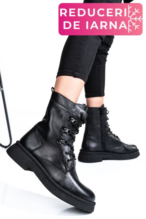 Ghete femei piele naturala negre 2s7732-050np