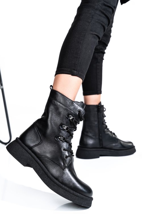 Ghete femei piele naturala negre 2s7732-050np