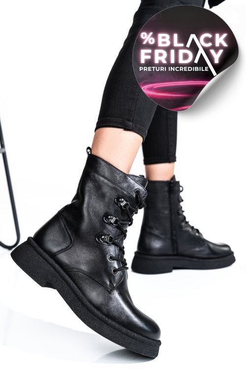 Ghete femei piele naturala negre 2s7732-050np