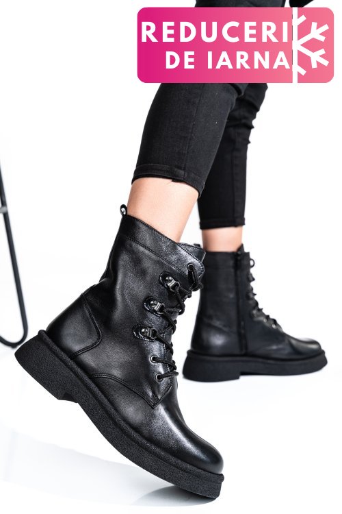 Ghete femei piele naturala negre 2s7732-050np