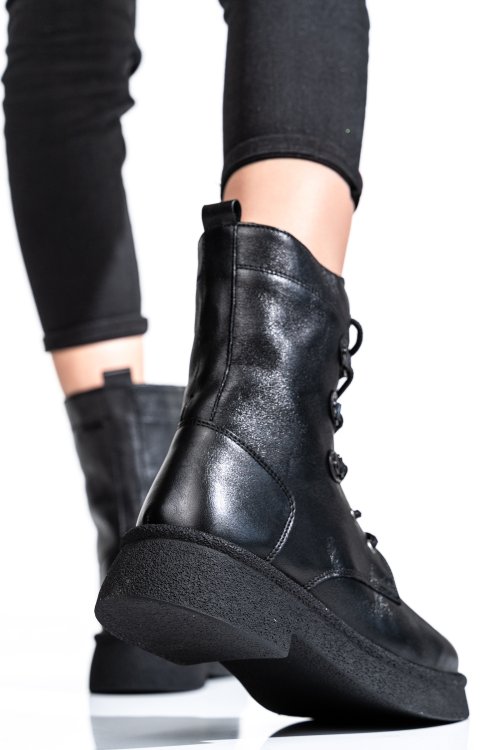 Ghete femei piele naturala negre 2s7732-050np