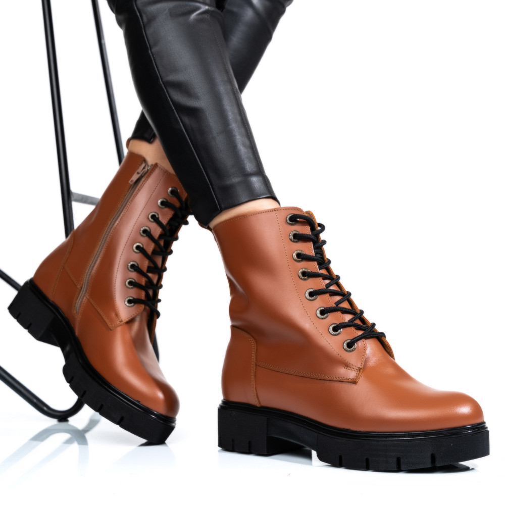 GHETE DE IARNA MARO DESCHIS PIELE NATURALA 1S7731