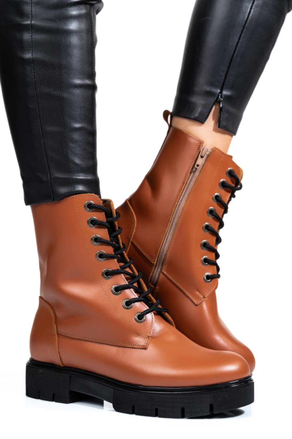 GHETE DE IARNA MARO DESCHIS PIELE NATURALA 1S7731