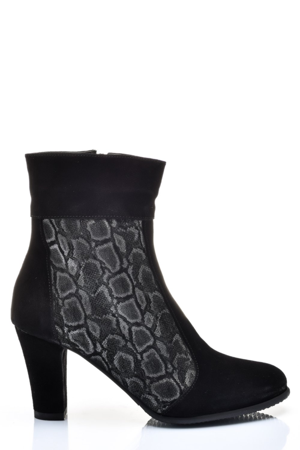 BOTINE DAMA PIELE NATURALA INTOARSA NEGRE SNK 7S7771