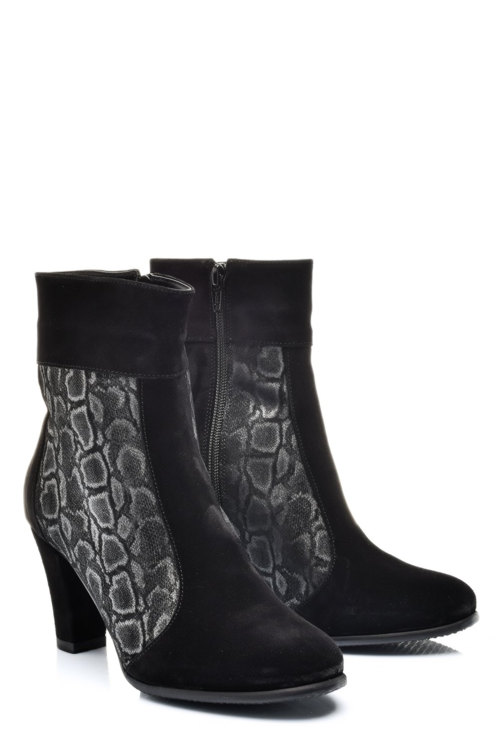 BOTINE DAMA PIELE NATURALA INTOARSA NEGRE SNK 7S7771