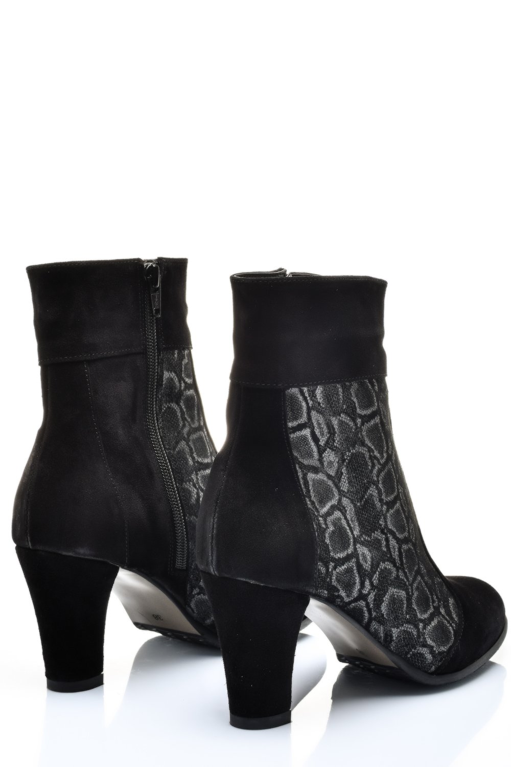 BOTINE DAMA PIELE NATURALA INTOARSA NEGRE SNK 7S7771