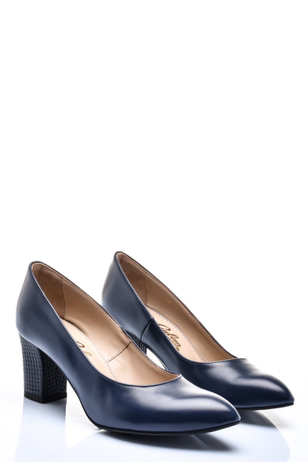 PANTOFI DAMA GUBAN PIELE NATURALA NAVY TOC IMPLETIT 3S77292