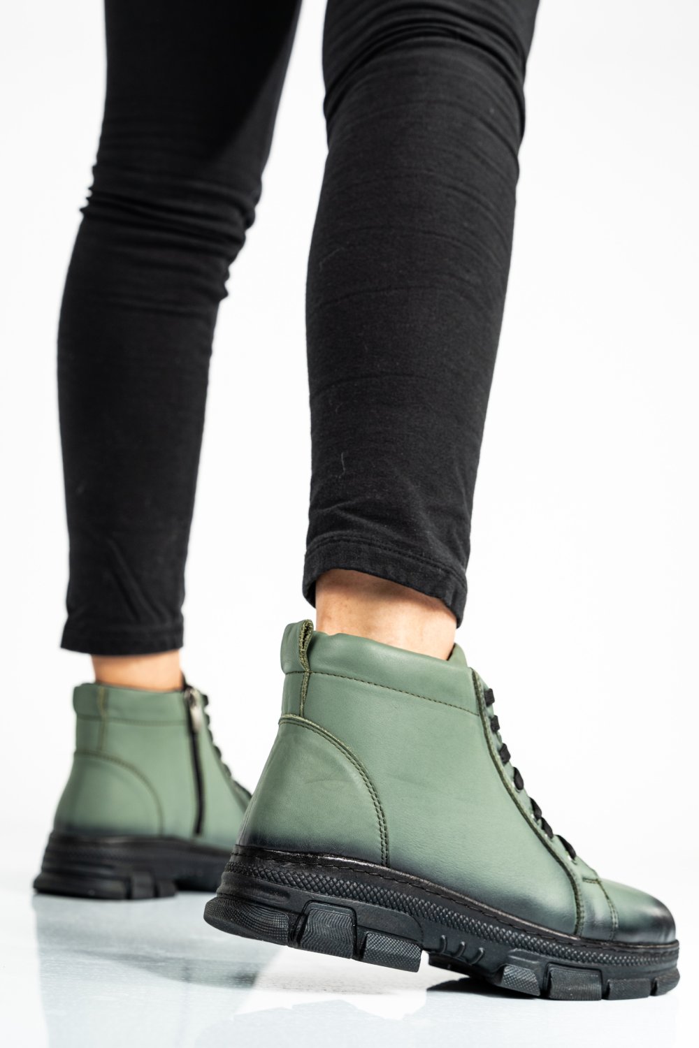 GHETE DAMA PIELE NATURALA VERZI KS77DB002