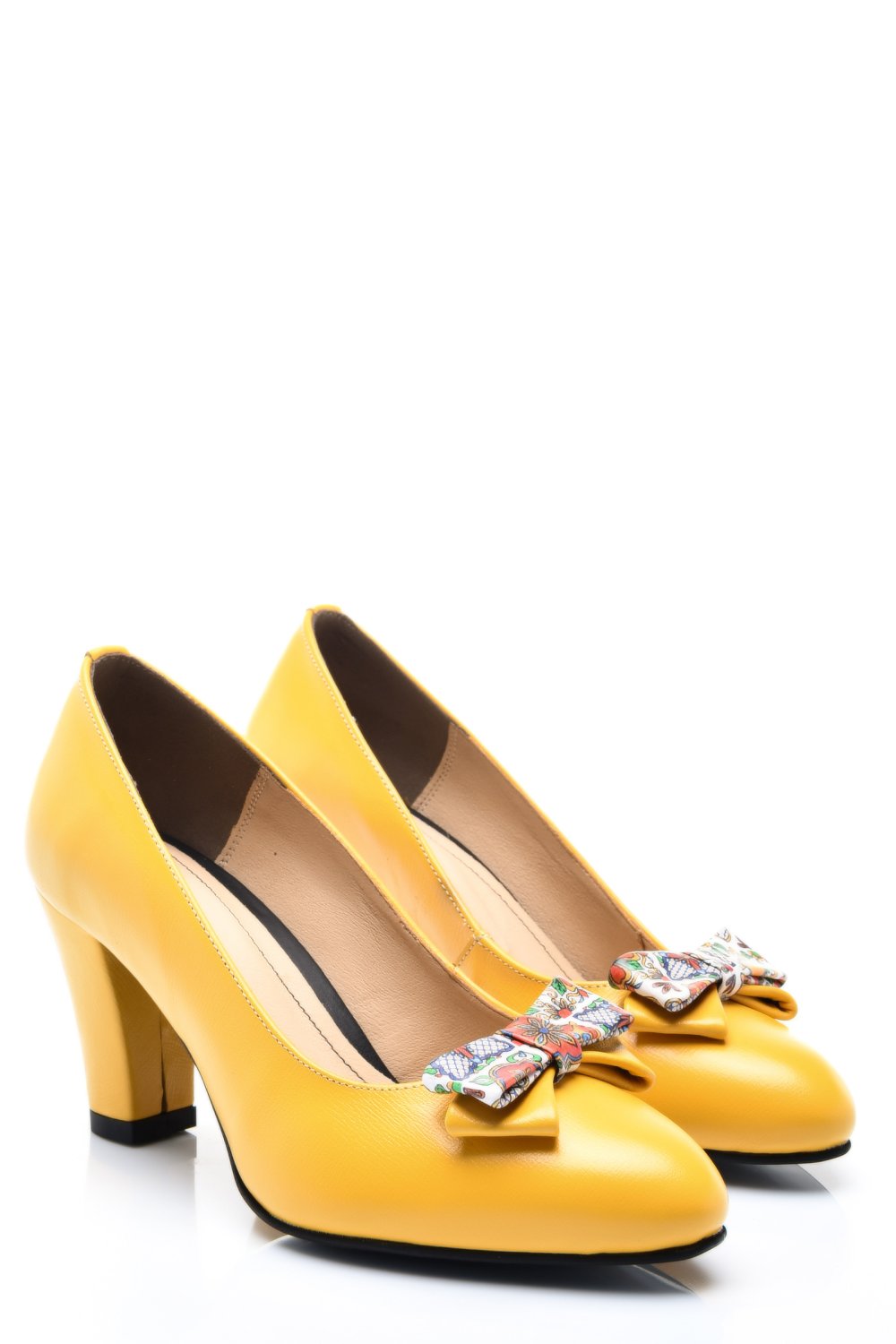 PANTOFI FEMEI PIELE NATURALA GALBENI 1S77717