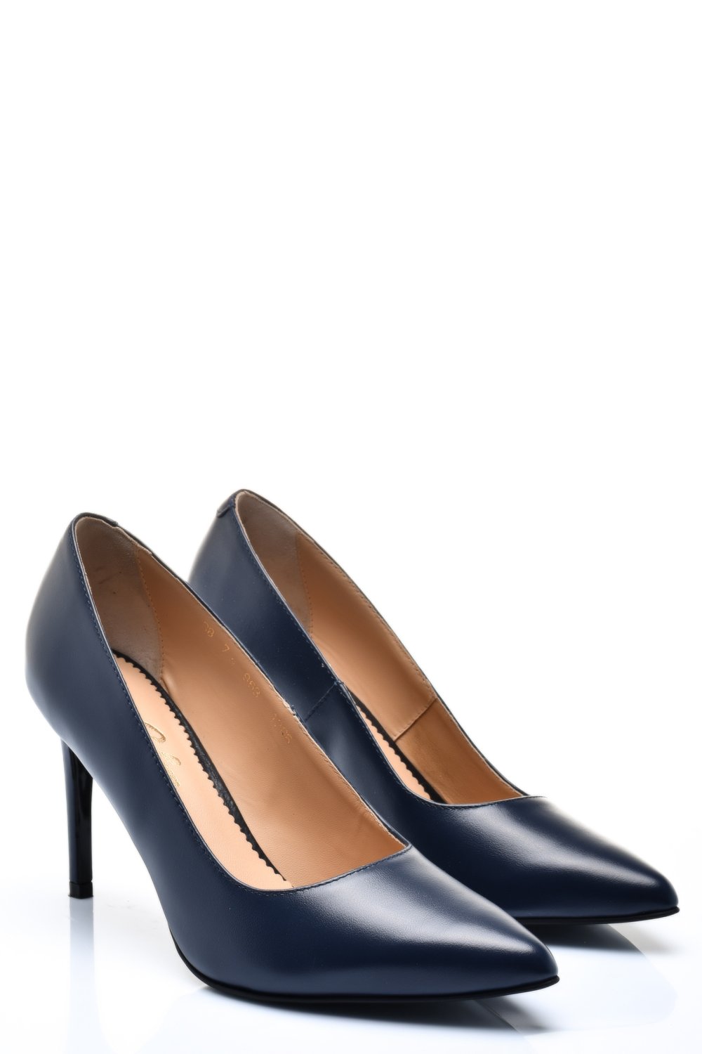 PANTOFI DAMA GUBAN PIELE NATURALA BLEU CU TOC 1S77206