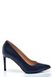 Pantofi dama guban piele naturala bleu cu toc 1s77206
