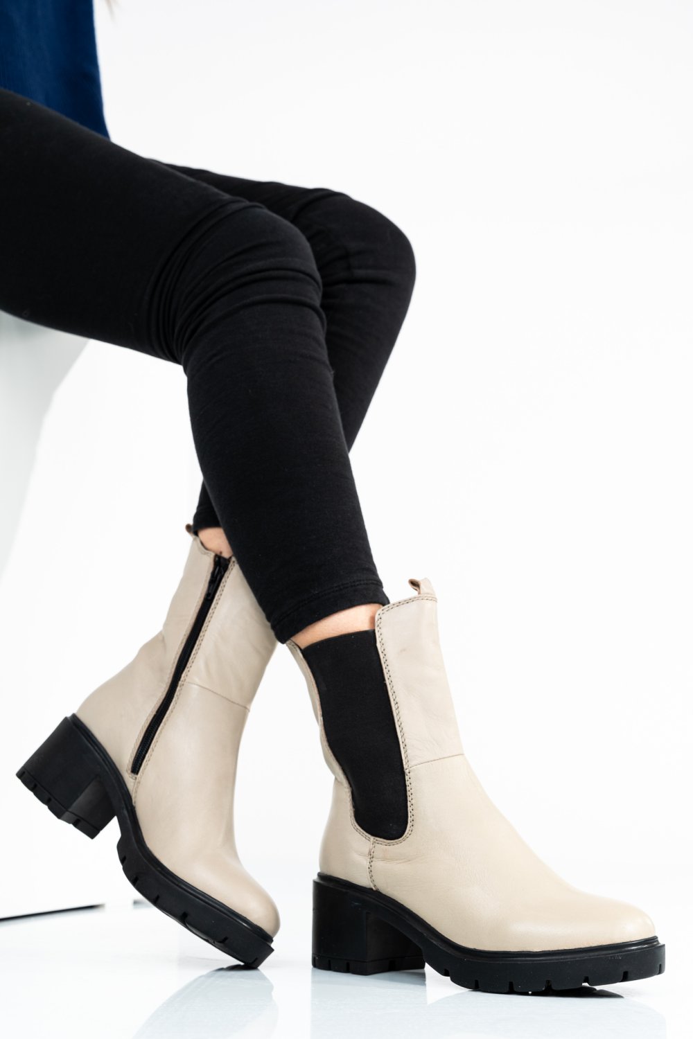 GHETE DAMA PIELE NATURALA BEJ 8S77799