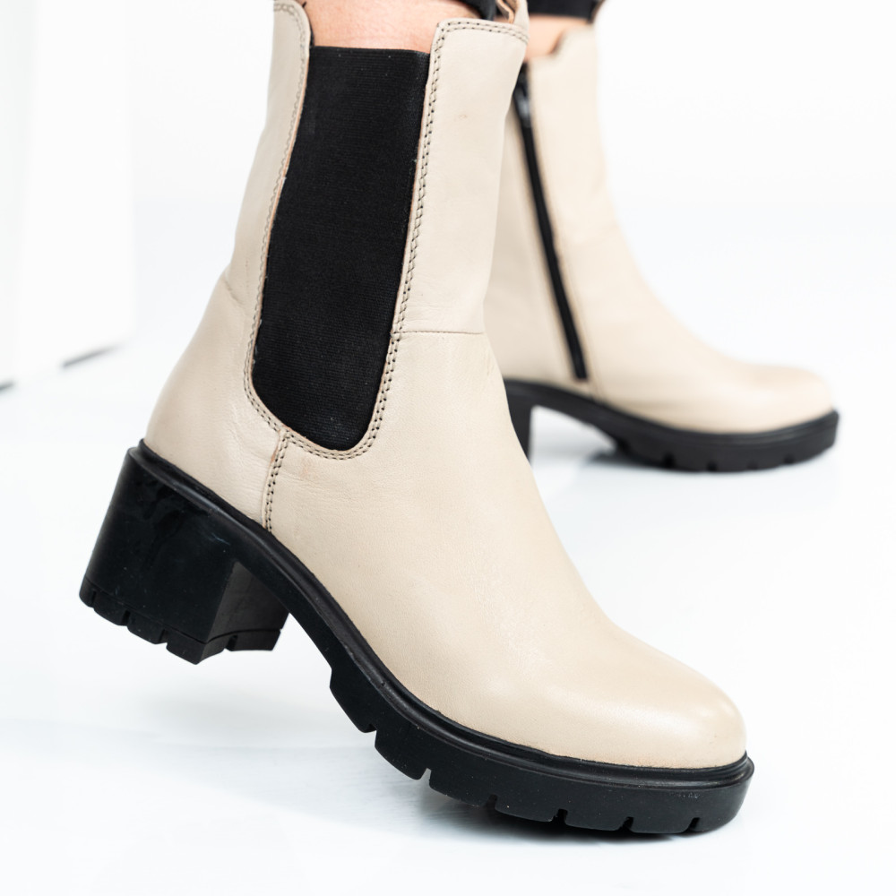 GHETE DAMA PIELE NATURALA BEJ 8S77799