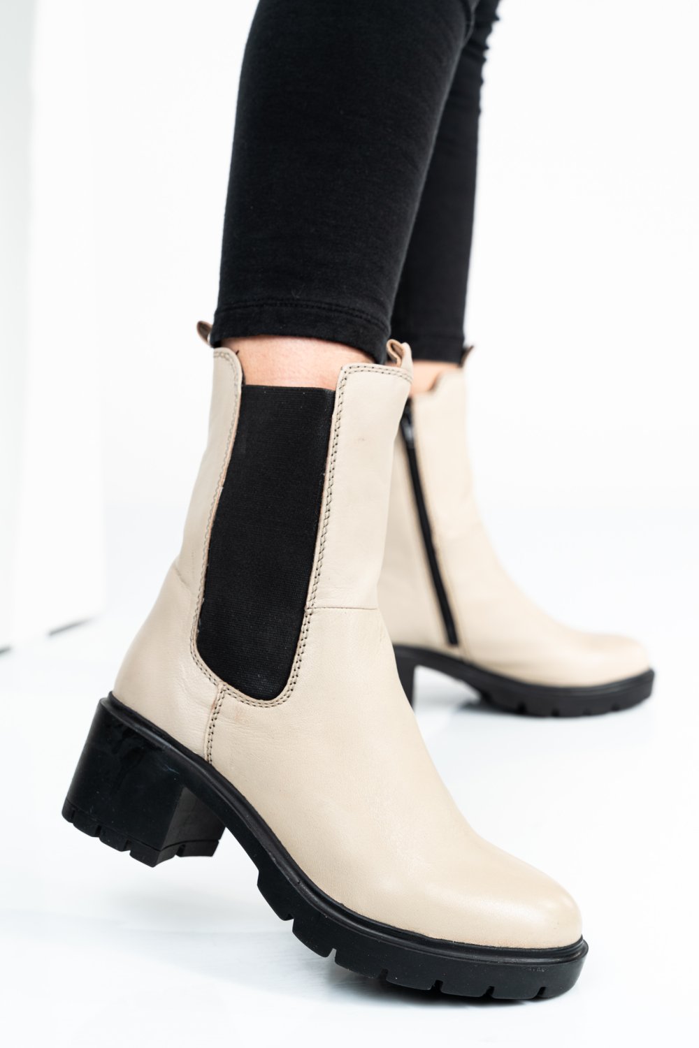 GHETE DAMA PIELE NATURALA BEJ 8S77799