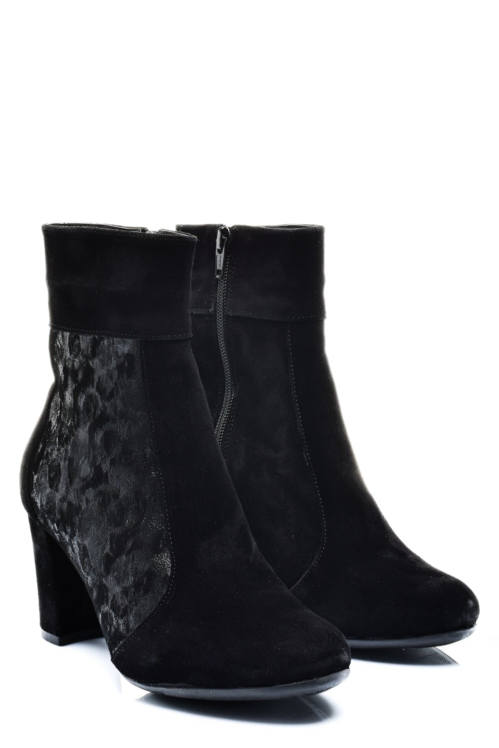 BOTINE NEGRE PIELE NATURALA INTOARSA 7PC72