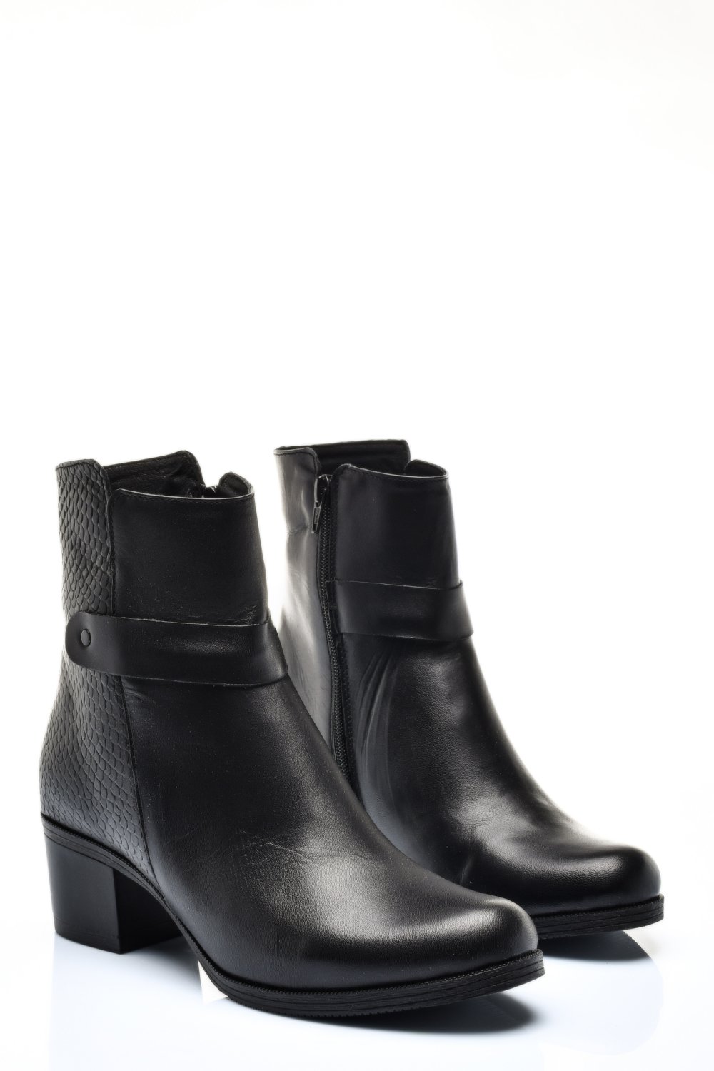 BOTINE NEGRE PIELE NATURALA SARRA