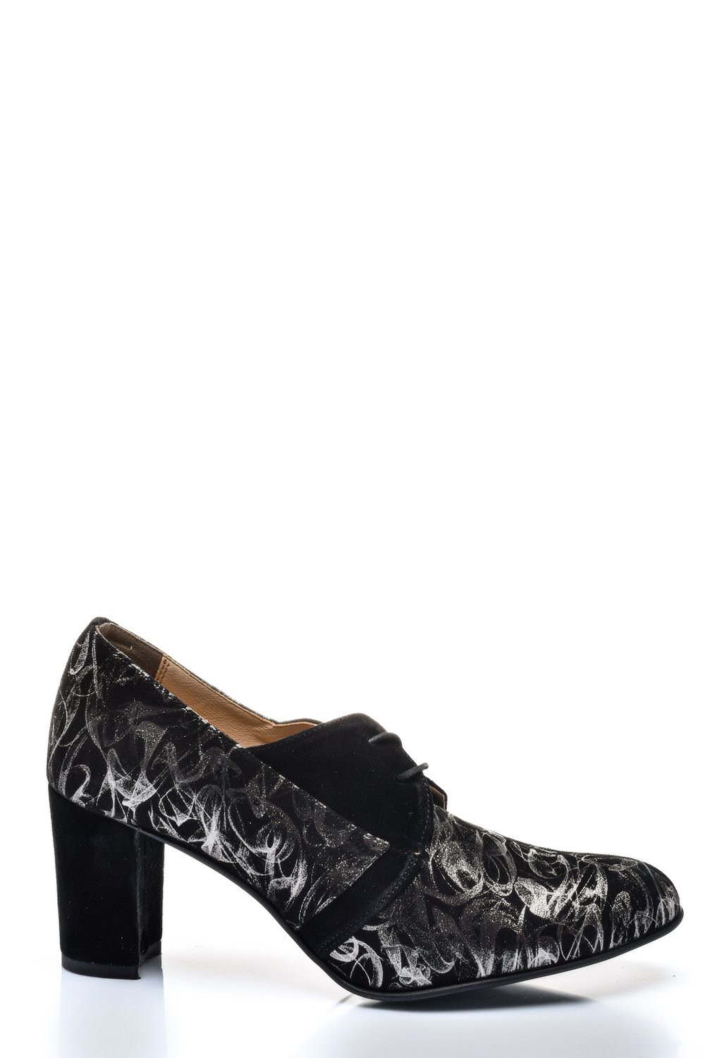 BOTINE NEGRU ARGINTIU PIELE NATURALA 1PC609