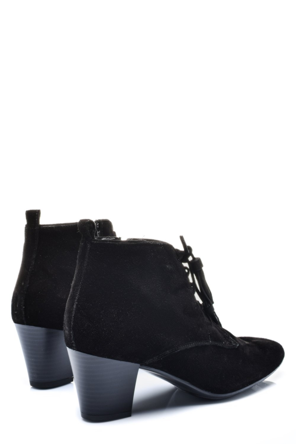 BOTINE DAMA PIELE NATURALA INTOARSA NEGRE CU TOC MIC ARENDAL