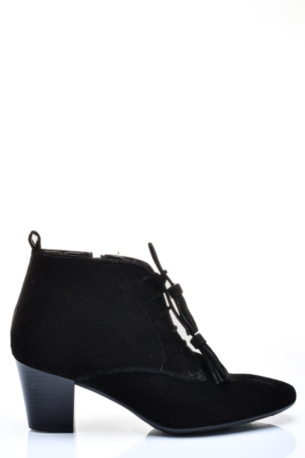 BOTINE DAMA PIELE NATURALA INTOARSA NEGRE CU TOC MIC ARENDAL