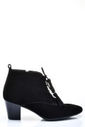 BOTINE DAMA PIELE NATURALA INTOARSA NEGRE CU TOC MIC ARENDAL