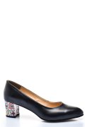 PANTOFI NEGRI FLORAL PIELE NATURALA 1PC507