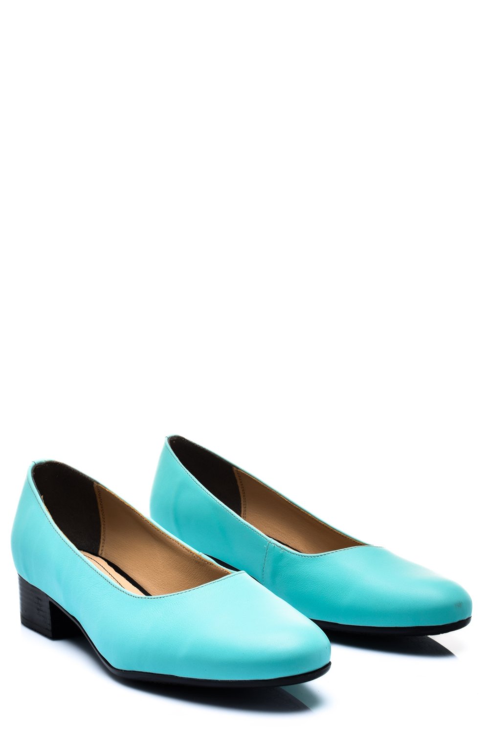 PANTOFI DAMA PIELE NATURALA TURQOISE TOC MIC 2S77040