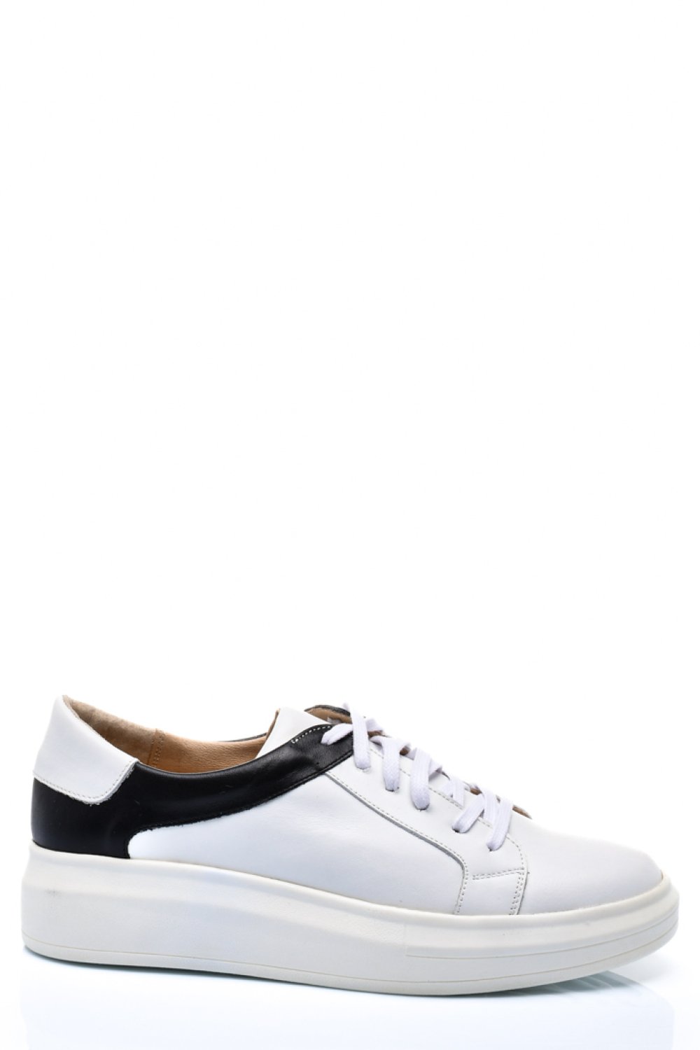 PANTOFI SPORT FEMEI PIELE NATURALA ALB NEGRU 3S77000