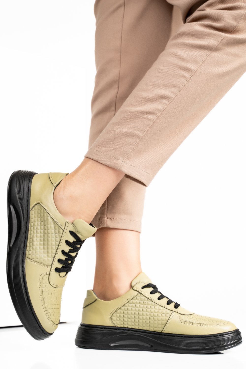 PANTOFI VERZI PIELE NATURALA APCKD330