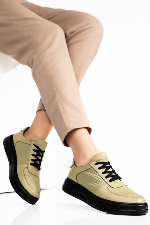 Pantofi verzi piele naturala apckd330
