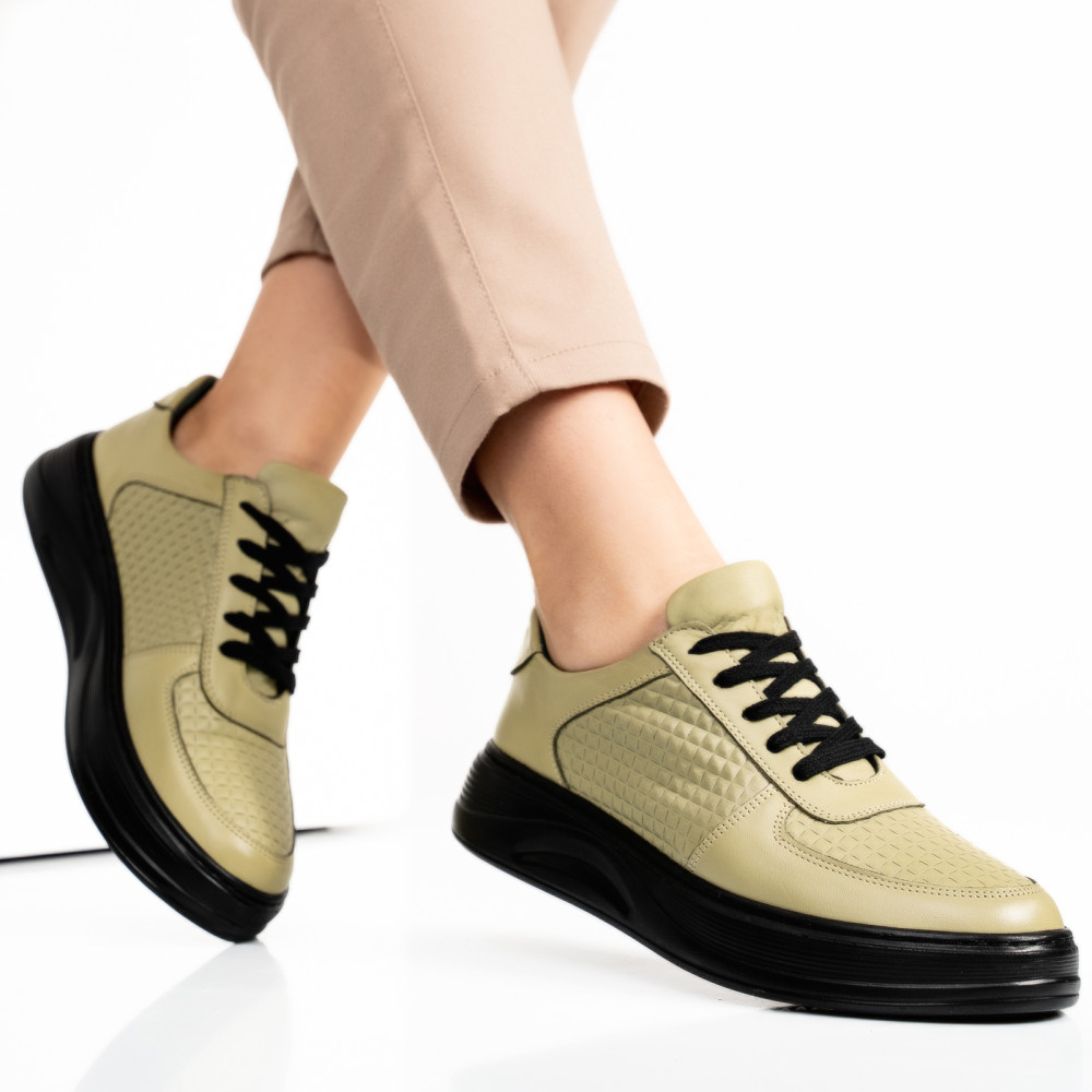 PANTOFI VERZI PIELE NATURALA APCKD330