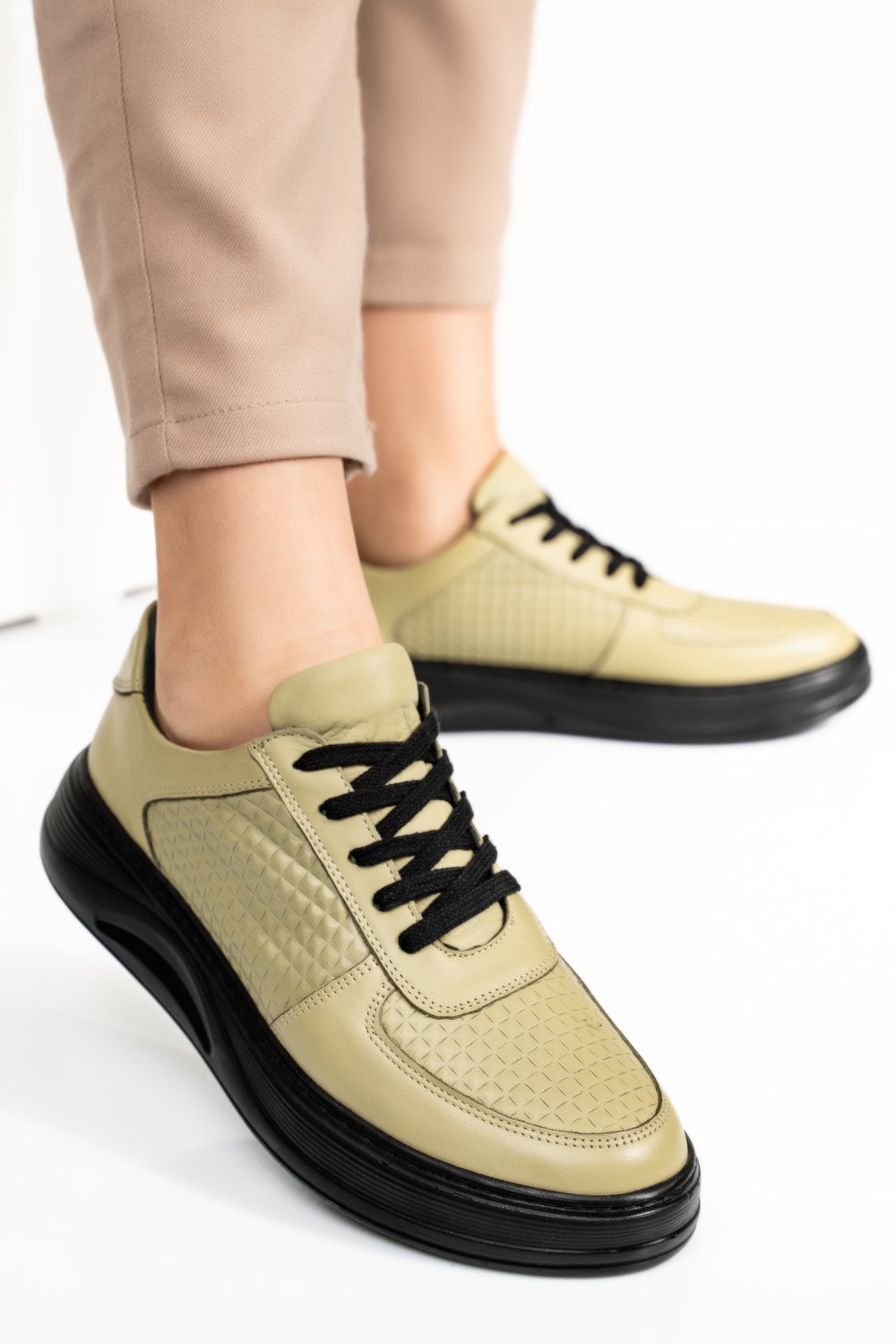 PANTOFI VERZI PIELE NATURALA APCKD330